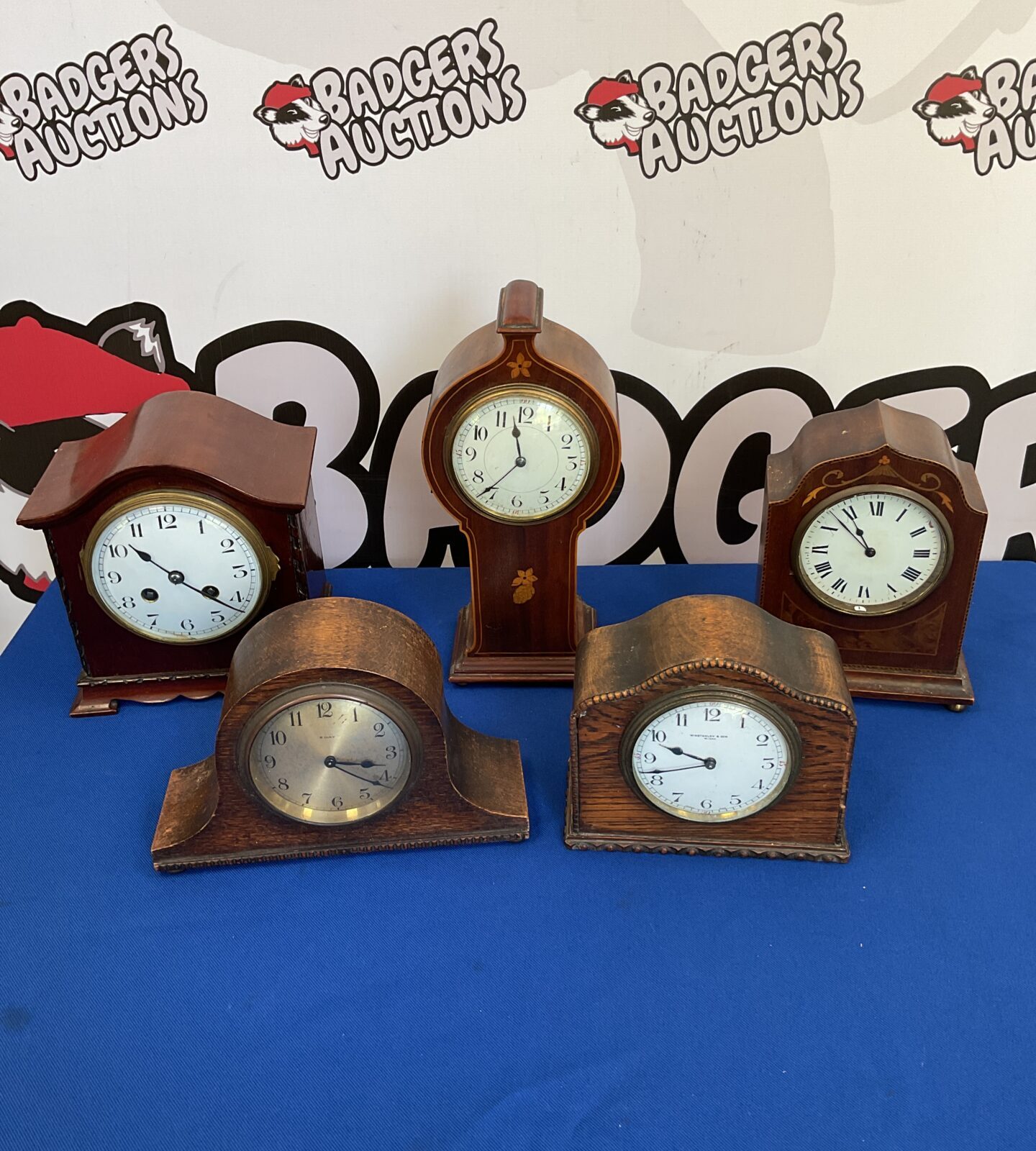 Lot of 5 vintage clocks including winstanley & son