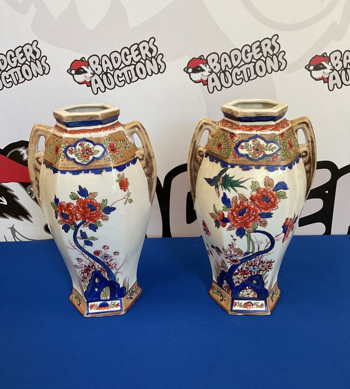 Pair of miyako hand painted nippon vases