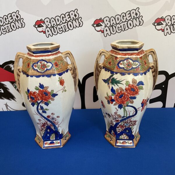Pair of miyako hand painted nippon vases