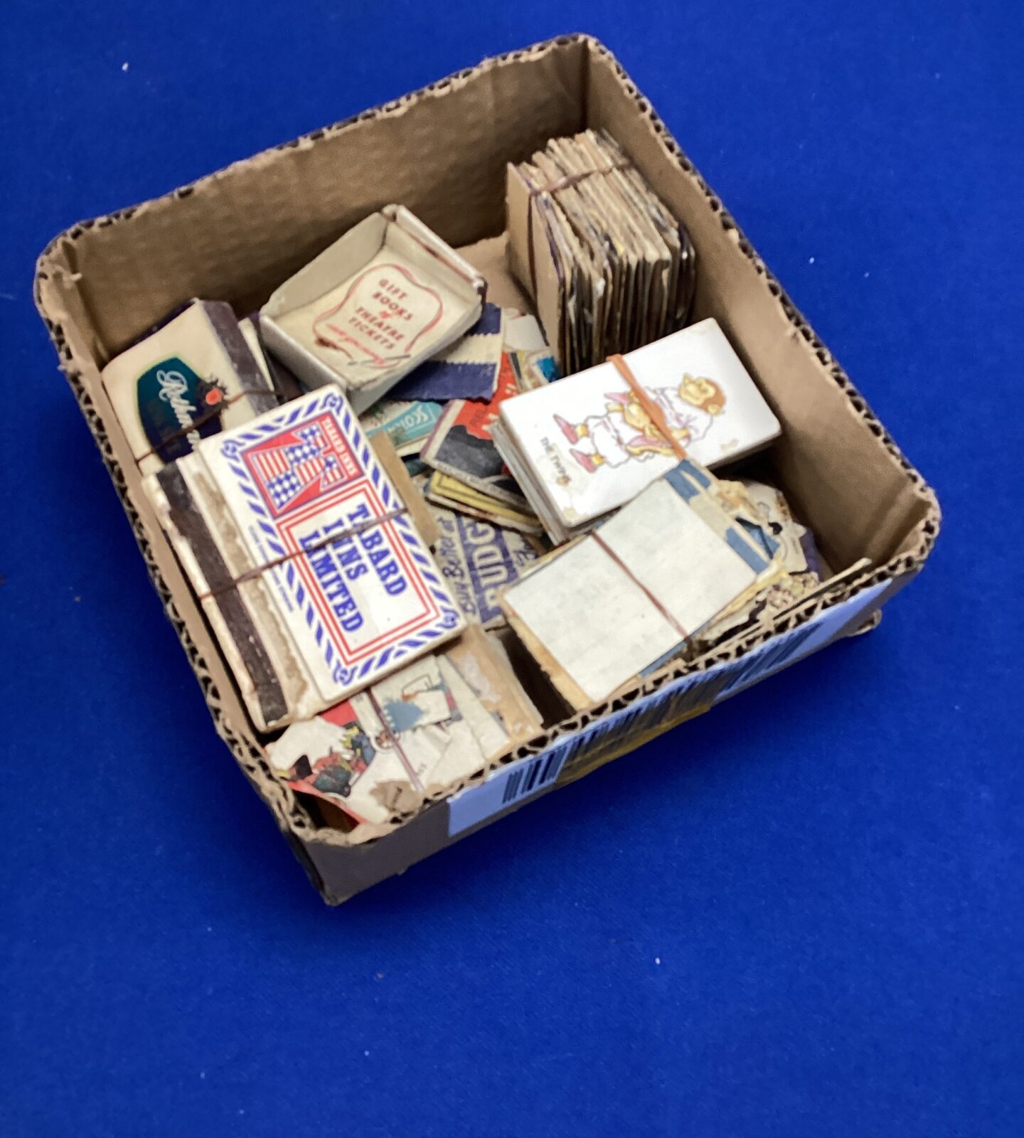 Box of vintage collectible matchboxes