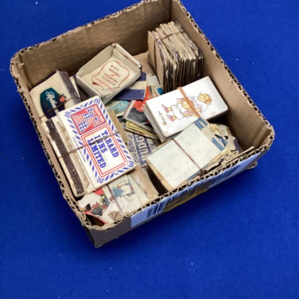 Box of vintage collectible matchboxes