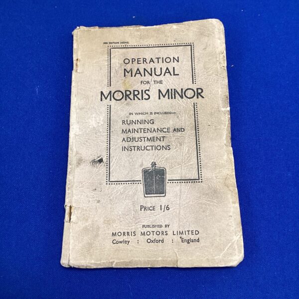 Vintage Morris Minor operation manual cover.