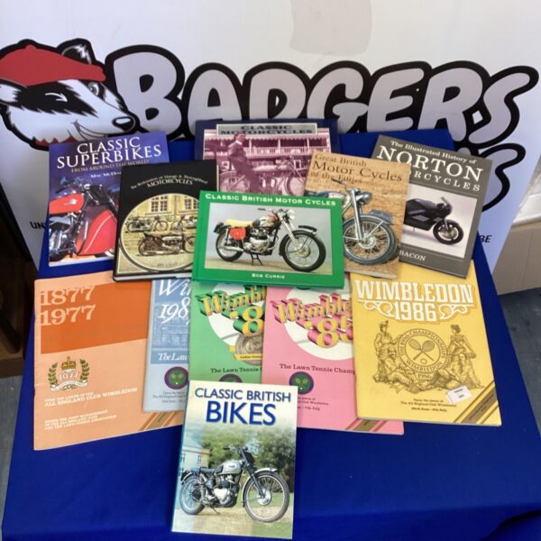 Selection of Motorcycle Books and Wimbledon Programmes