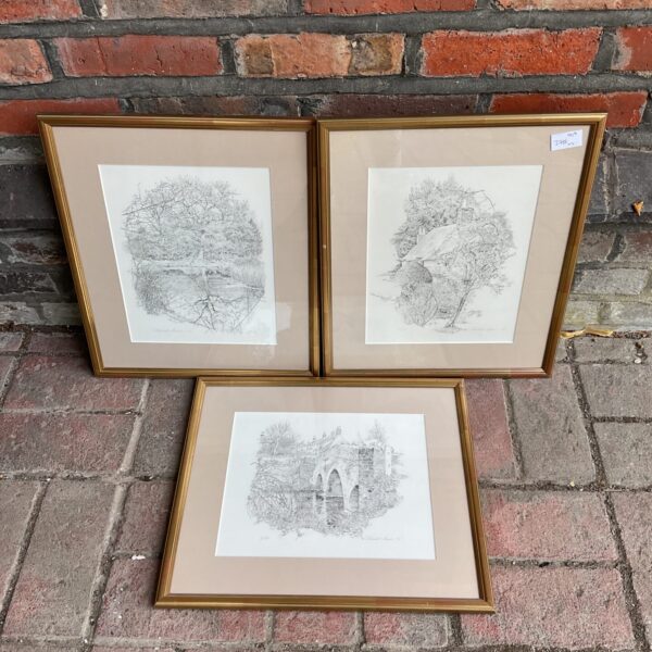 Set of three Frederick mains signed limited edition prints