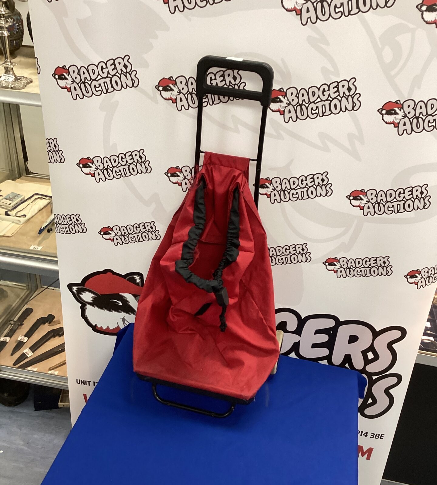 Red Shopping Trolley with extending handle