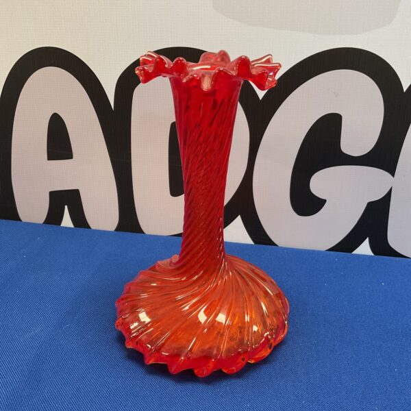 Vintage Murano glass vase with amberina colour gradient.
