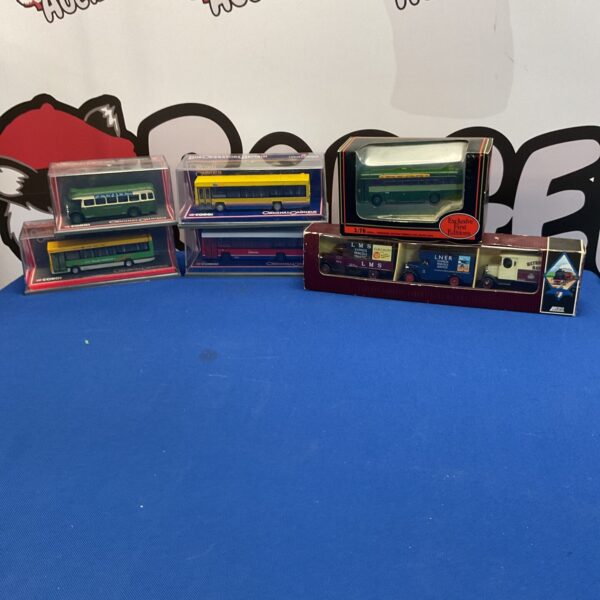 Corgi and EFE diecast model bus lot for collectors.