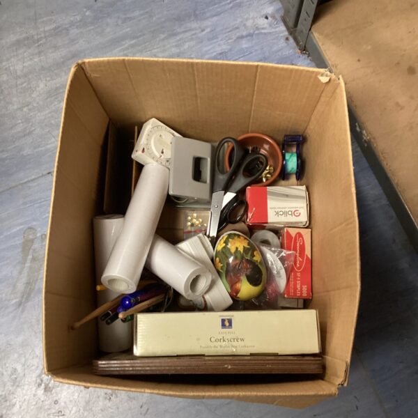 Box of mixed office equipment inc staplers
