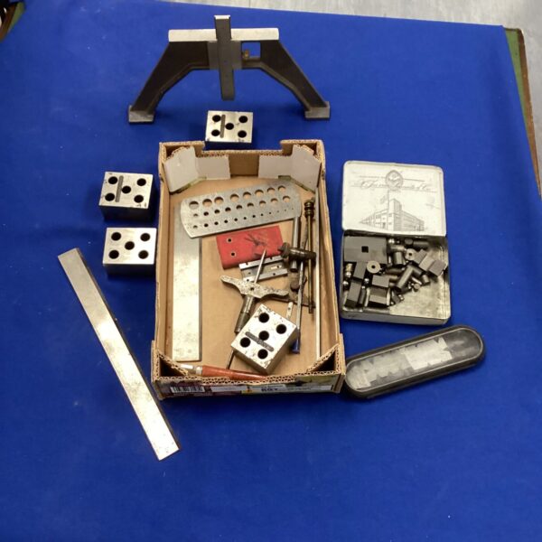 Set of engineers measuring blocks for precision work.
