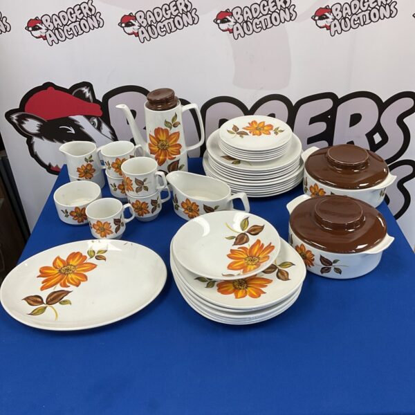 Vintage Hostess Tahiti coffee set with British Anchor mark.