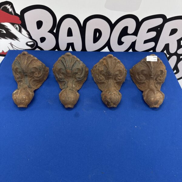 Set of four antique Victorian cast iron bath feet.