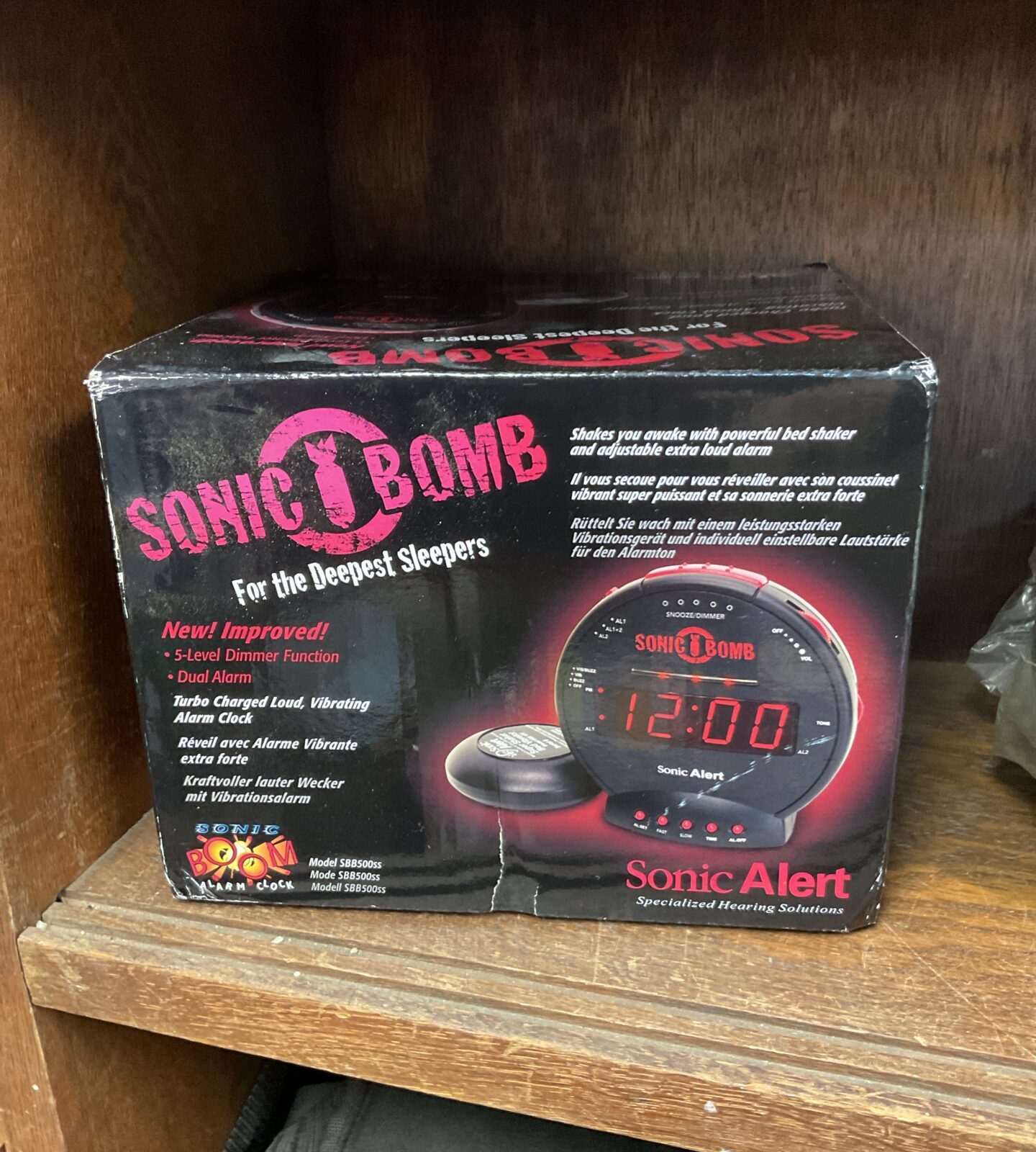 Sonic bomb alarm clock