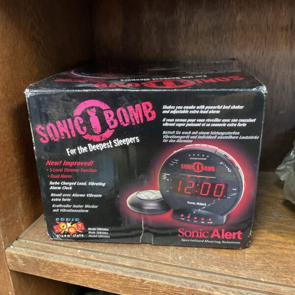 Sonic bomb alarm clock