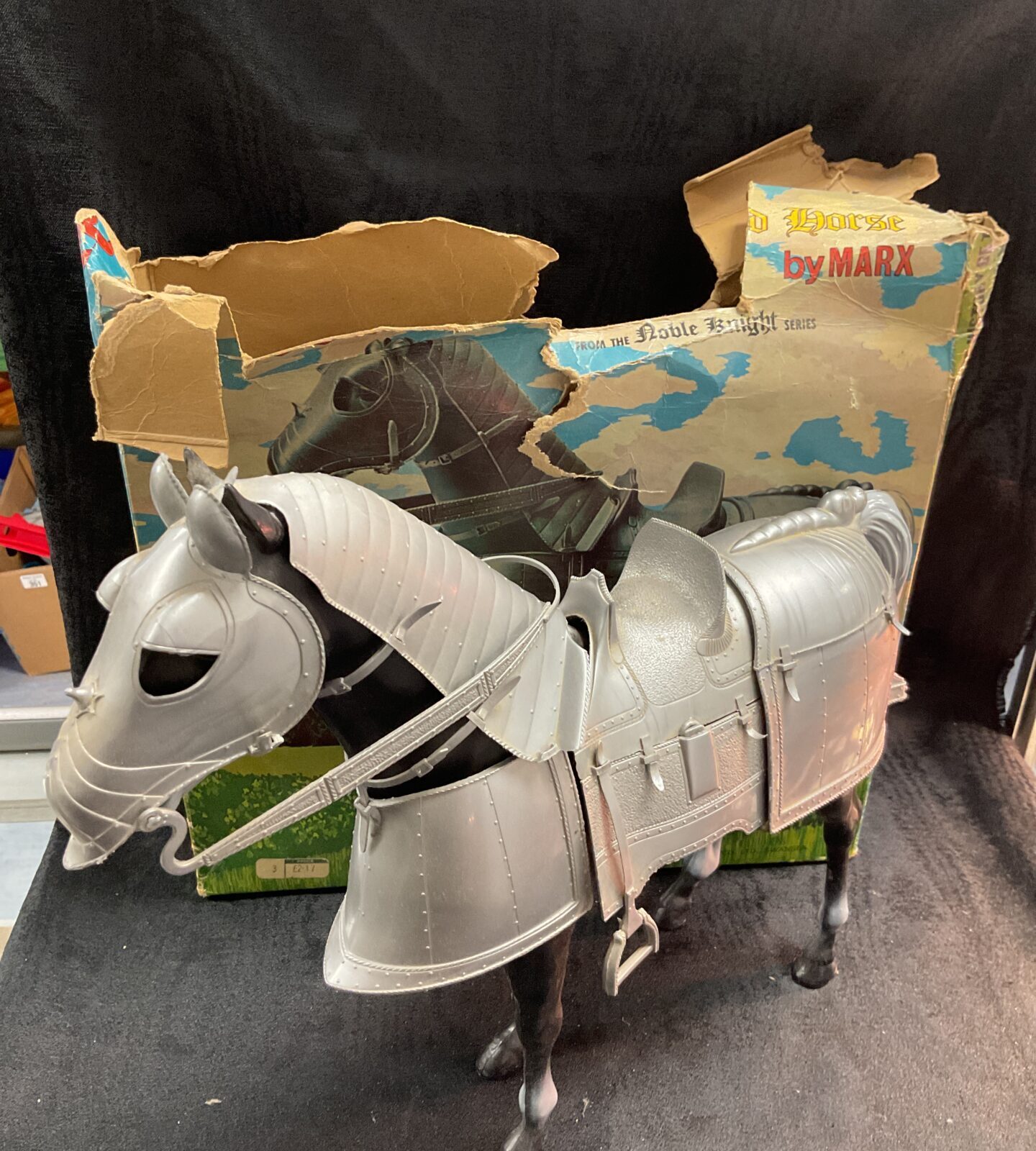 Vintage Marx Knights horse from noble knight series with box