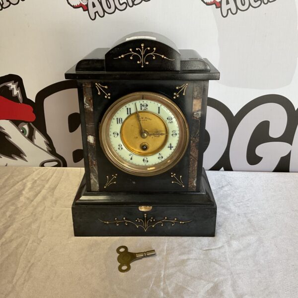 H & w bird paris victorian slate & marble group with key