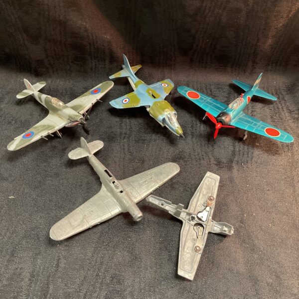 Vintage Dinky Toys diecast aircraft collection, classic toy planes.