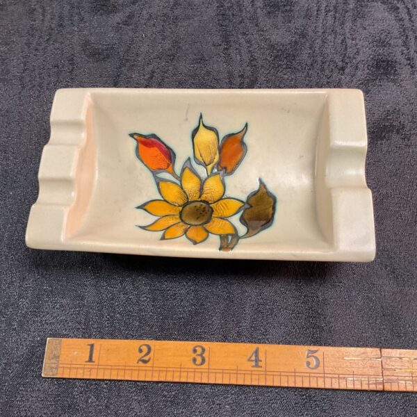 Vintage Flora Gouda Holland ashtray with floral design.