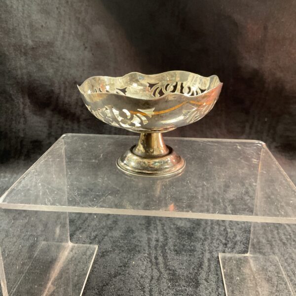Antique silver Wyreside Masons Lodge bowl with pierced detailing.