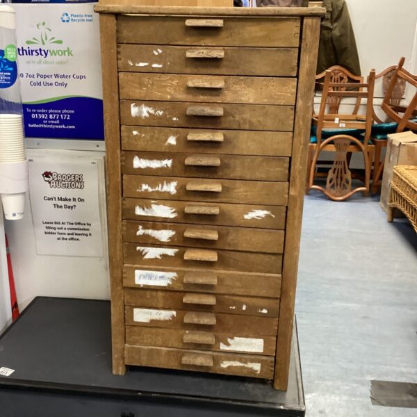 Vintage wooden set of engineers drawers