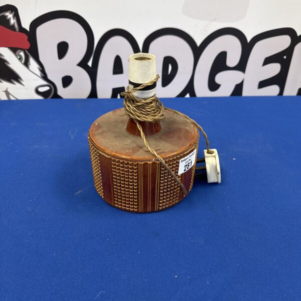 Vintage Poole Pottery table lamp with textured glaze.
