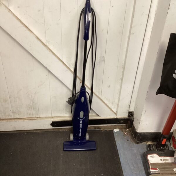Blue vintage Electrolux Multi-vac handheld vacuum cleaner.