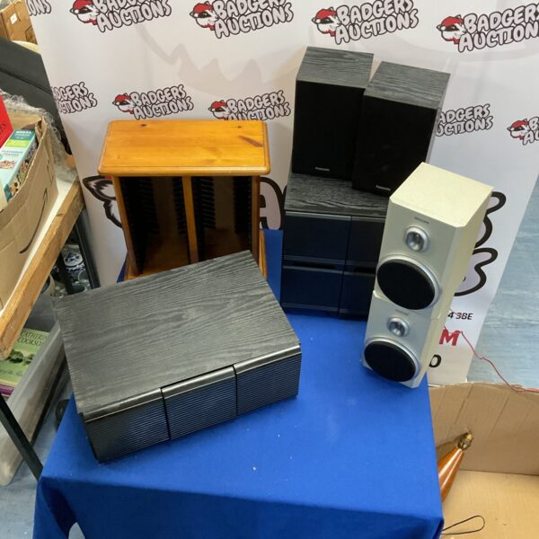 3 cassette storage units with panasonic and phillips speakers