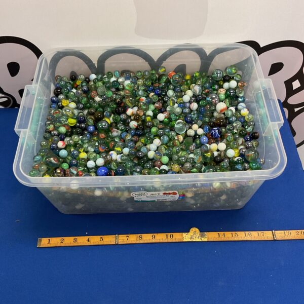 Large lot of mixed vintage glass marbles for collectors.