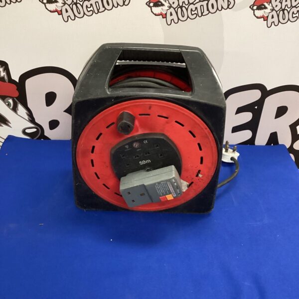 50m electric extension reel for garden and DIY use.
