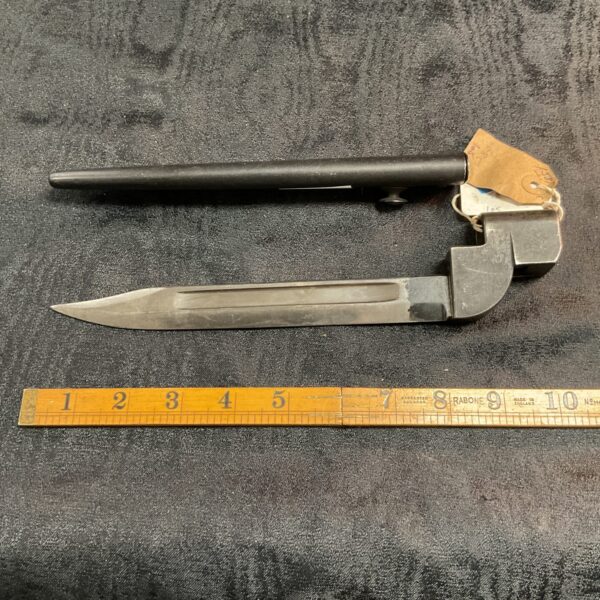 Vintage British No9 bayonet for No4 Enfield rifle, military surplus.