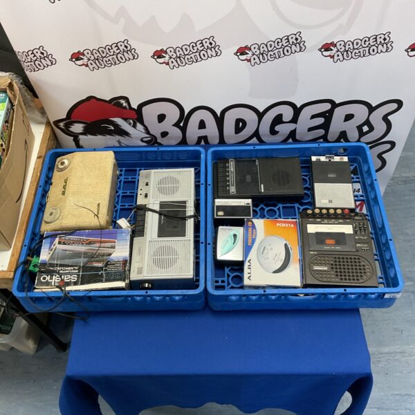 Cassette recorders incl. sharp, phillips, superscope with GEC radio and somy walkman