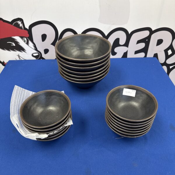 Vintage APS shale bowls in a stacked lot.
