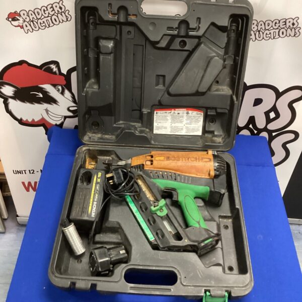 Bostitch nail gun in a molded carrying case, used condition.