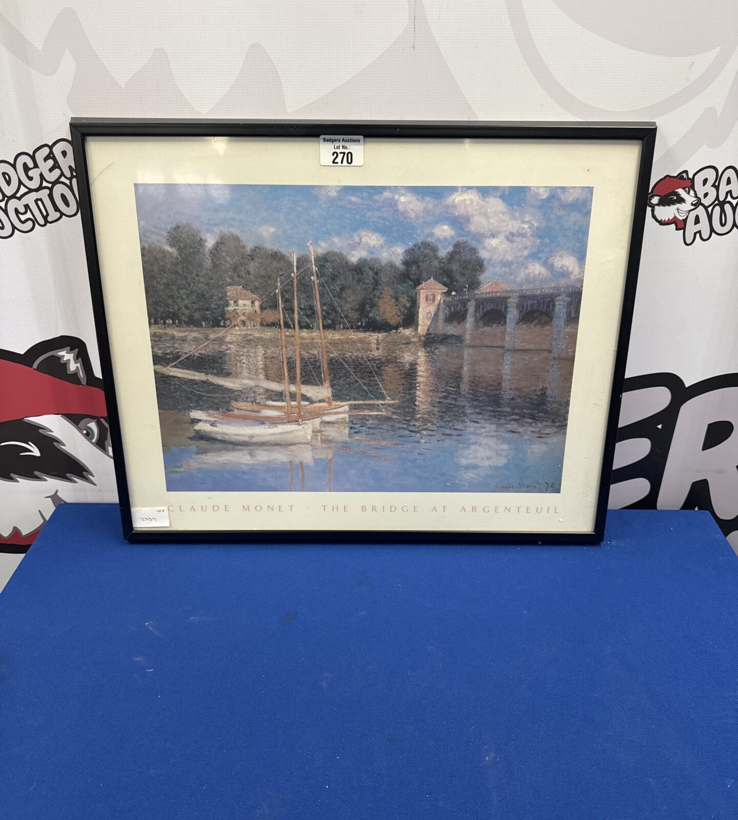 Framed print of the bridge at argenteuil by Claude Monet