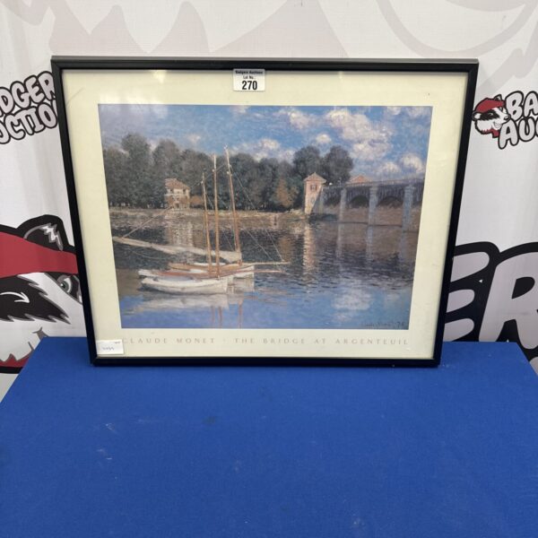 Framed print of the bridge at argenteuil by Claude Monet