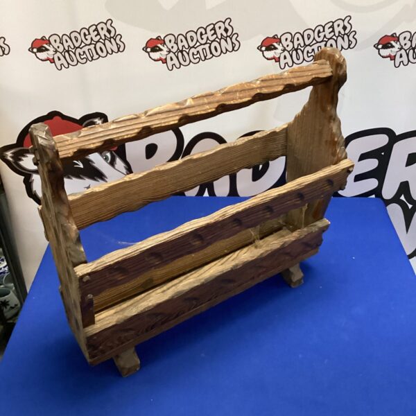 Vintage wooden magazine rack