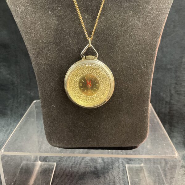 Vintage Norbert Swiss ladies pendant watch on chain necklace.