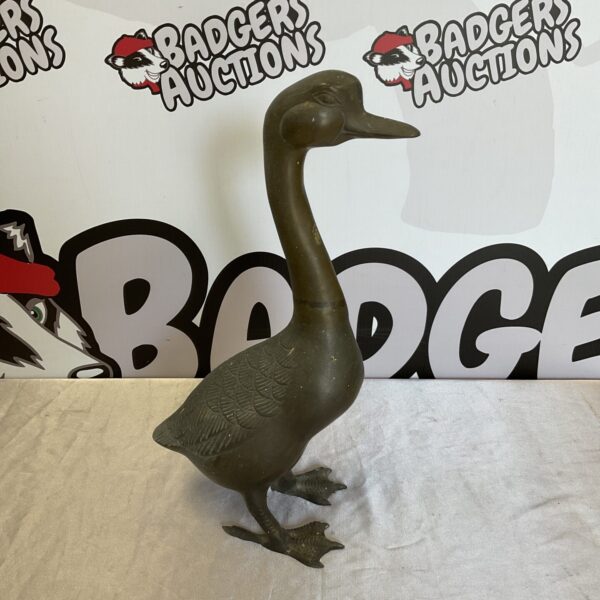 Large 14” tall brass duck