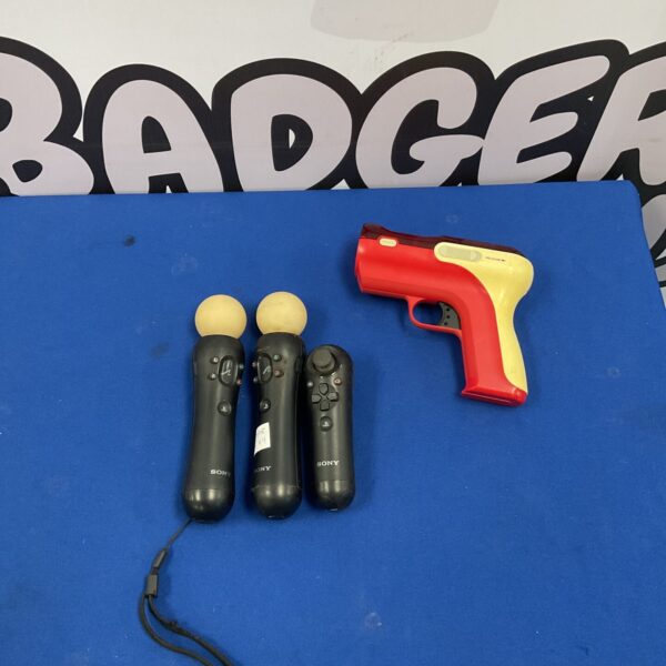 Sony Playstation Motion remotes with gun attachment