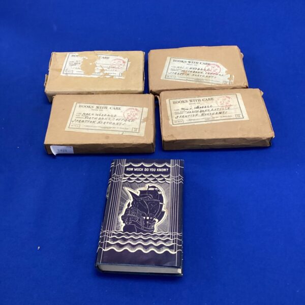 Vintage "How Much Do You Know" game lot from the 1930s, collectible trivia.