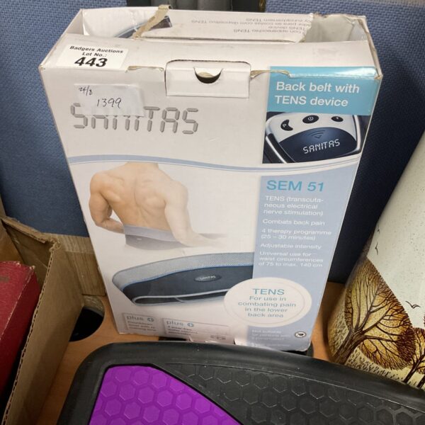 Vintage Sanitas SEM 51 back belt TENS machine for pain relief.