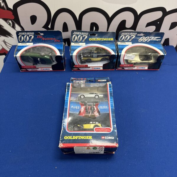 Corgi James Bond diecast sets lot, featuring multiple 007 movie cars.