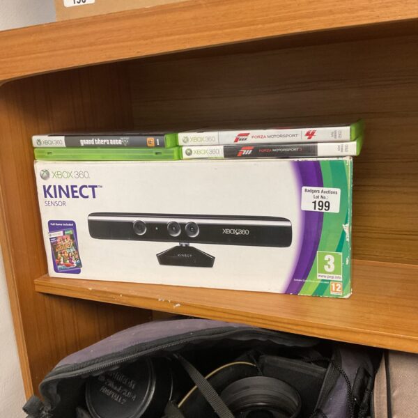 Xbox 360 kinect sensor with xbox 360 games incl. gta 5, forza motorsport 3 and 4