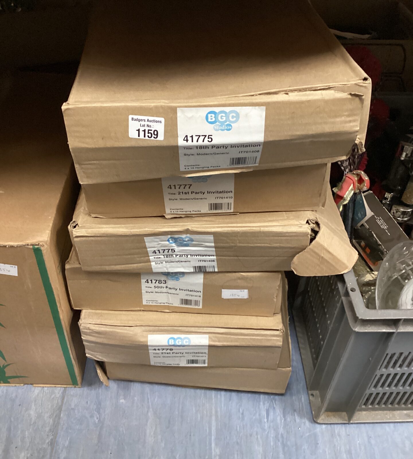 Six boxes of birthday invitations inc 21st, 18th & 50th