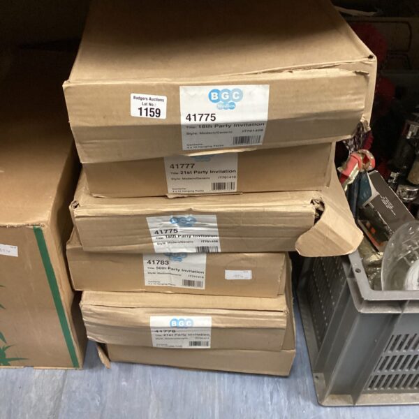 Six boxes of birthday invitations inc 21st, 18th & 50th