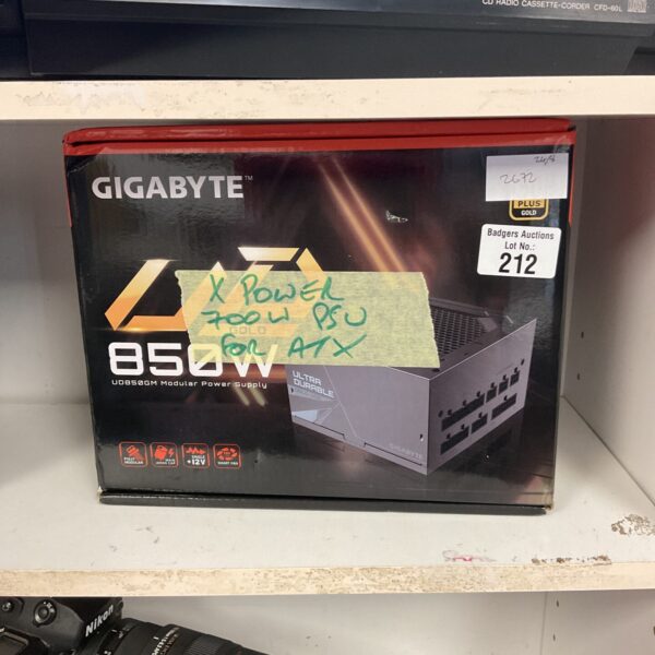 Gigabyte UD850GM 850W modular power supply unit for PC gaming.