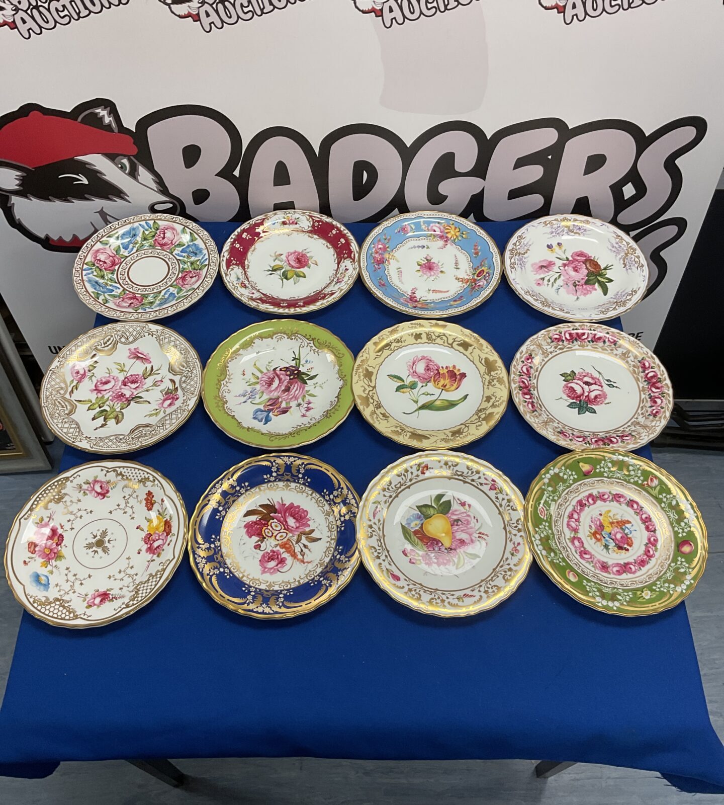 Collection of 12 coalport limited edition floral collectors plates