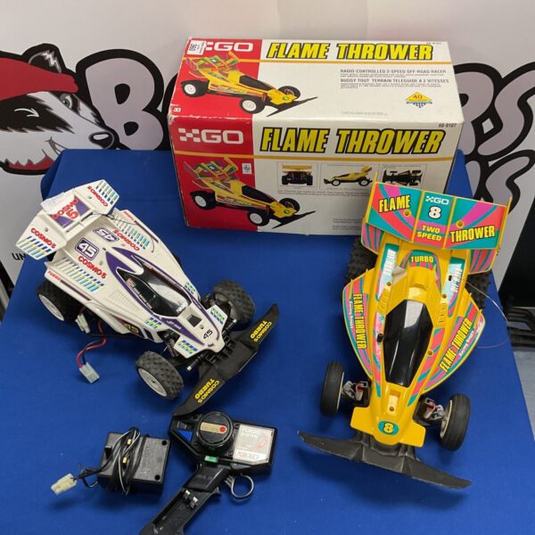 Two radio control cars flame thrower in box and Cosmo5