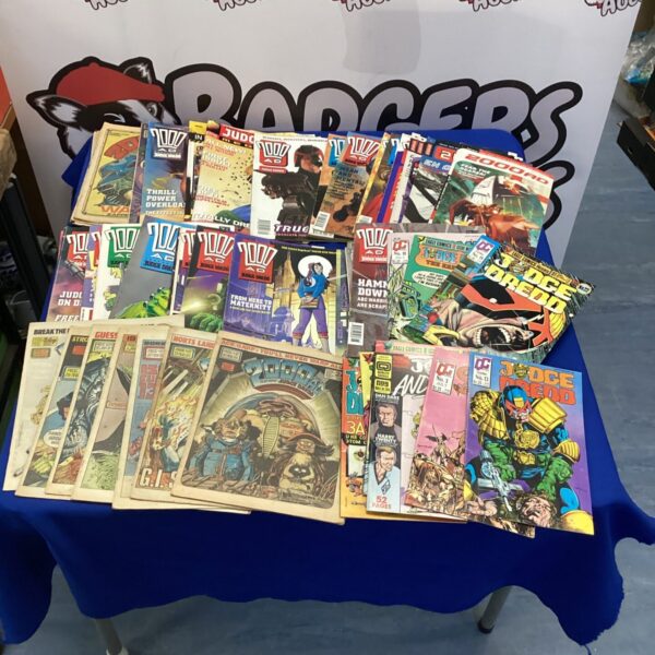 Vintage 2000AD Judge Dredd comics collection for sale.