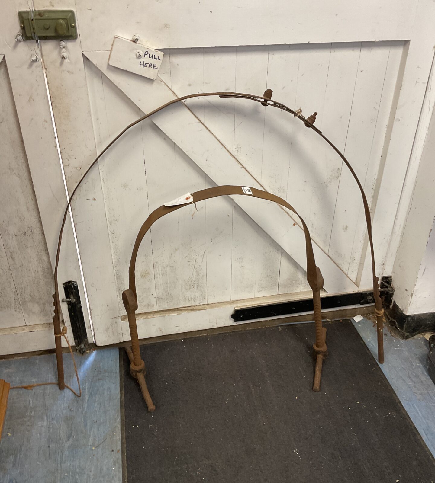 Two antique chair making clamps