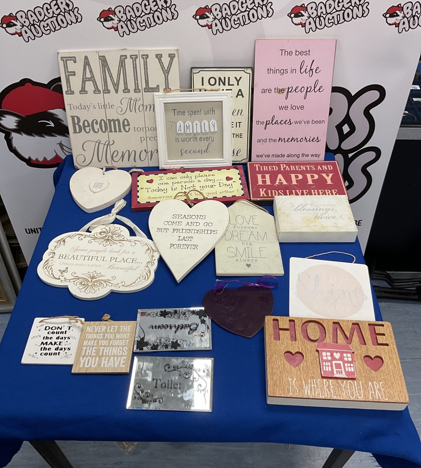 Collection of assorted slogan signs